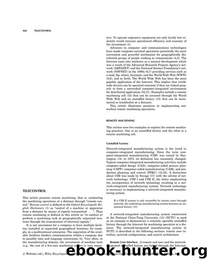 Telecontrol". In: Wiley Encyclopedia of Electrical and Electronics Engineering by Unknown