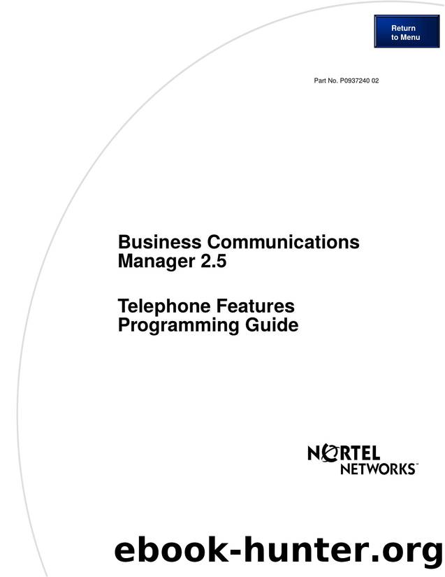 Telephone Features Programming Guide by Version 2