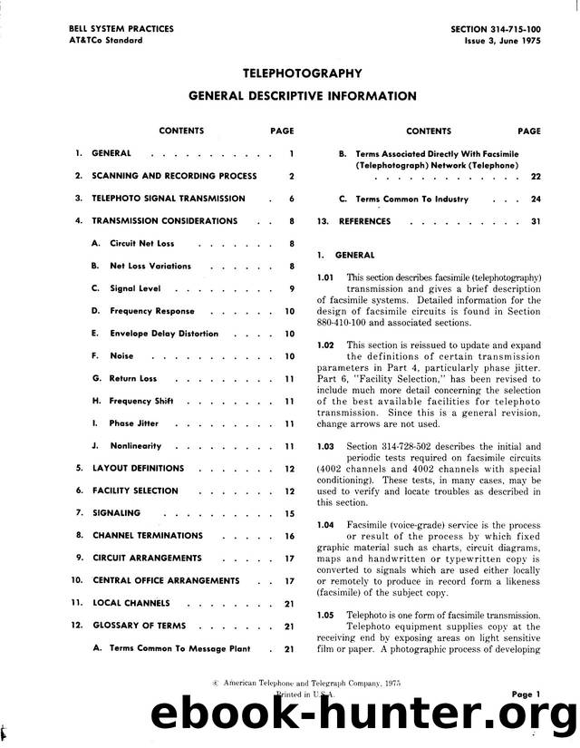 Telephotography General Descriptive Information by AT&&T