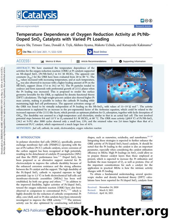 Temperature Dependence of Oxygen Reduction Activity at PtNb-Doped SnO2 Catalysts with Varied Pt Loading by Guoyu Shi Tetsuro Tano Donald A. Tryk Akihiro Iiyama Makoto Uchida & Katsuyoshi Kakinuma