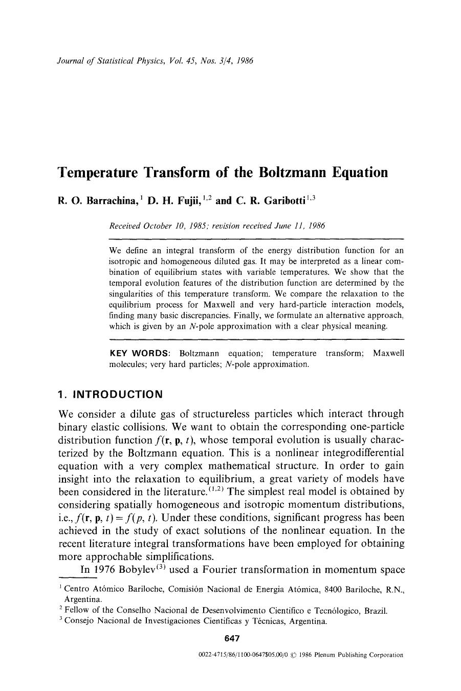 Temperature transform of the Boltzmann equation by Unknown