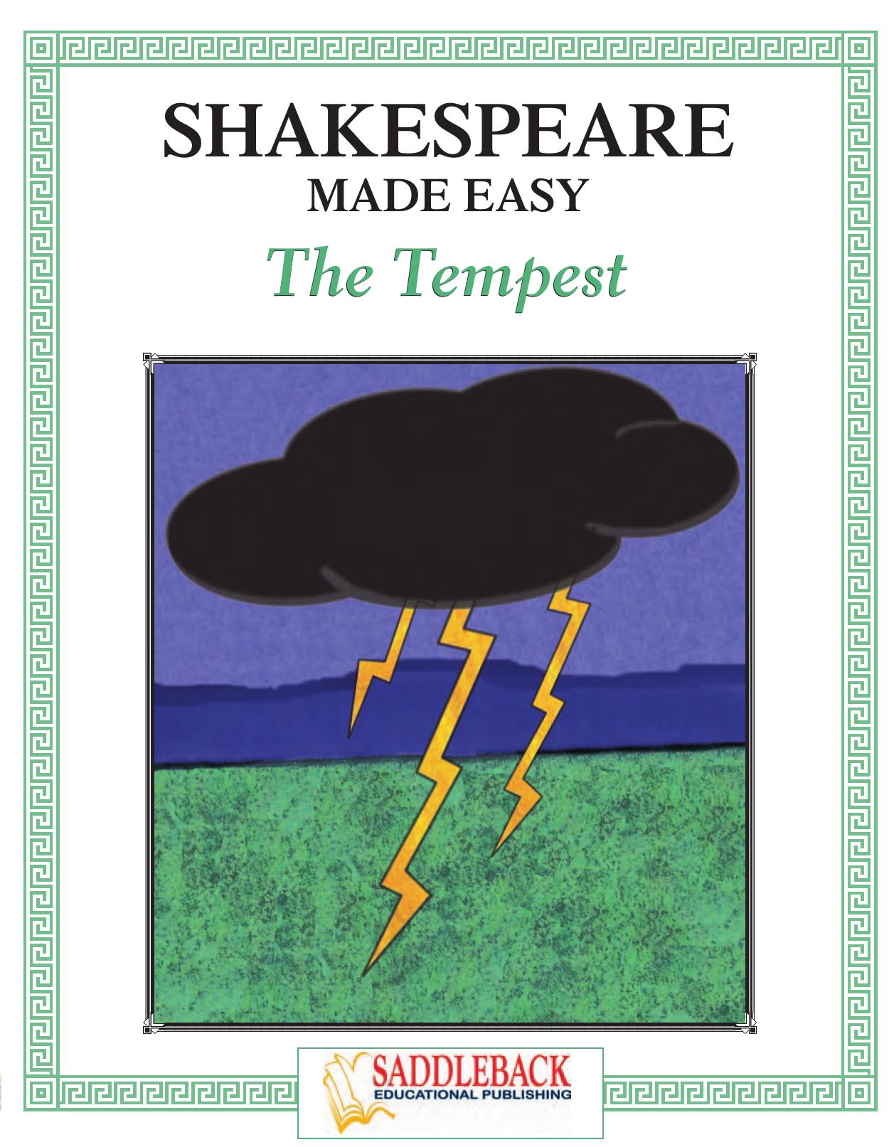 Tempest (Shakespeare Made Easy Study Guides) by William Shakespeare Tanya Grosz Linda Wendler