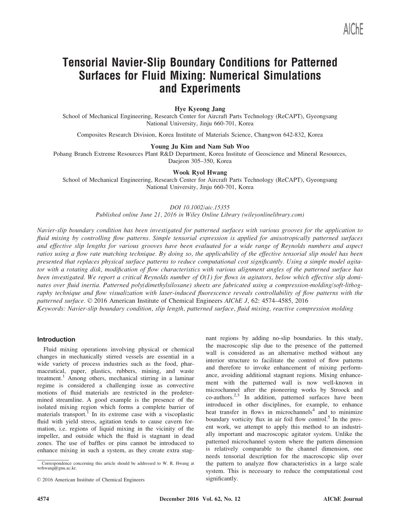 Tensorial Navier‐Slip Boundary Conditions for Patterned Surfaces for Fluid Mixing: Numerical Simulations and Experiments by Unknown
