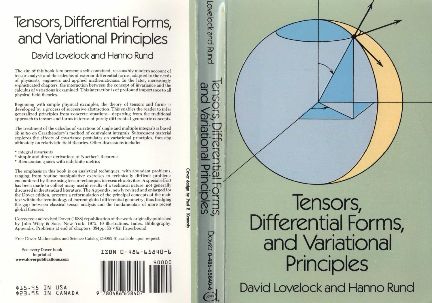 Tensors Differential Forms And Variational Principles by Unknown