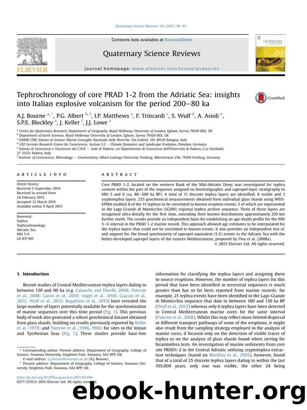 Tephrochronology of core PRAD 1-2 from the Adriatic Sea: insights into Italian explosive volcanism for the period 200-80&nbsp;ka by unknow