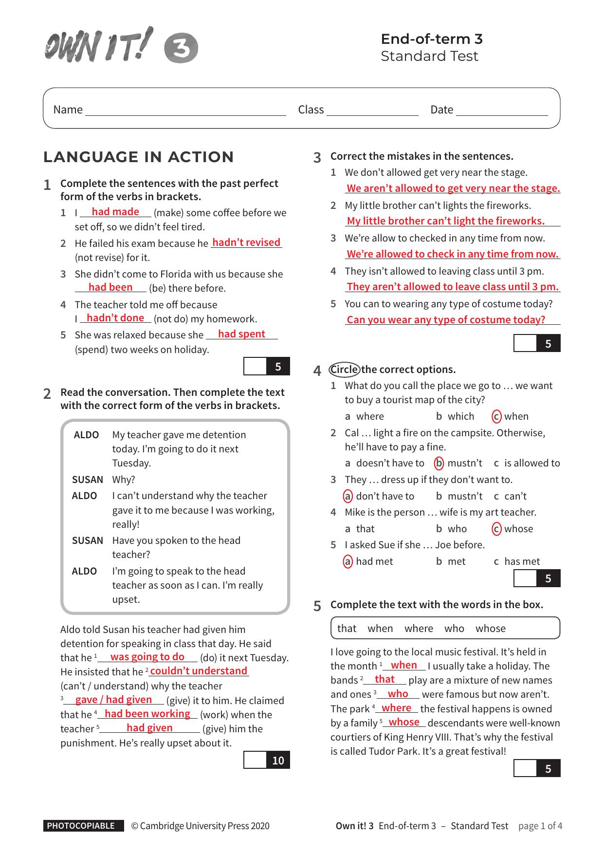 Term3 Standard with answers by Unknown