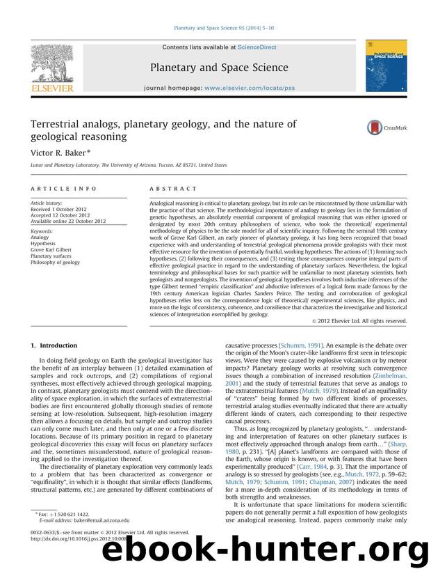 Terrestrial analogs, planetary geology, and the nature of geological reasoning by Victor R. Baker