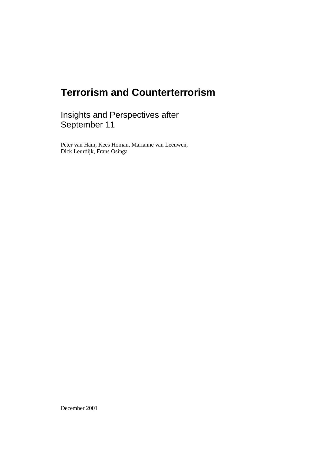 Terrorism and Counterterrorism by Nikolaos Stergiannis Ph.D. (Mechanical Engineering)