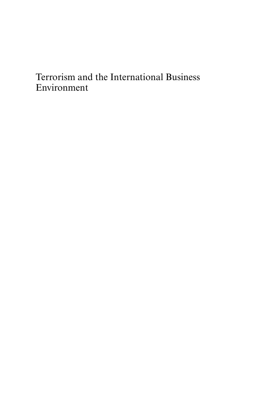 Terrorism and the international business environment by Unknown