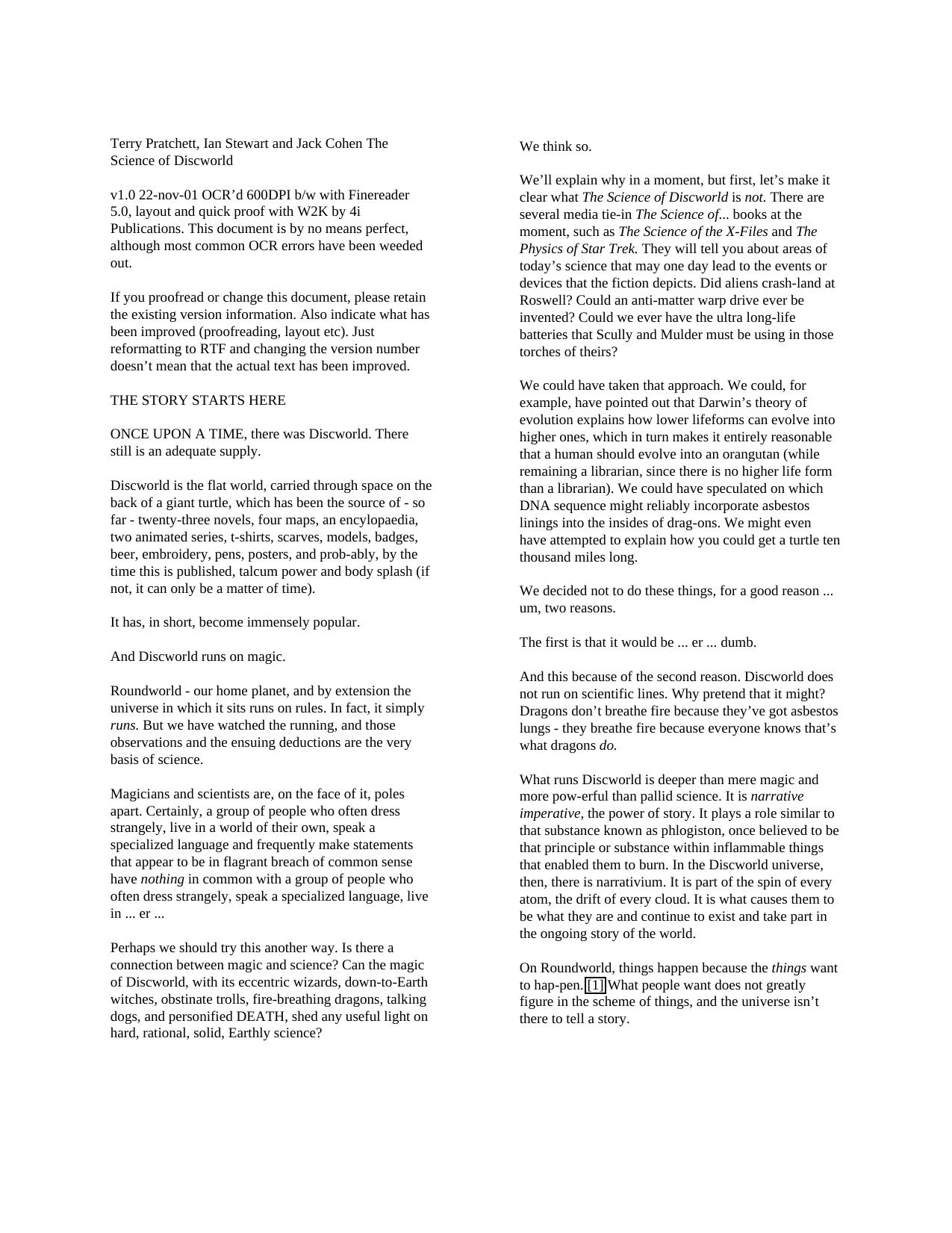 Terry Pratchett - The Science of Discworld by Science of Discworld