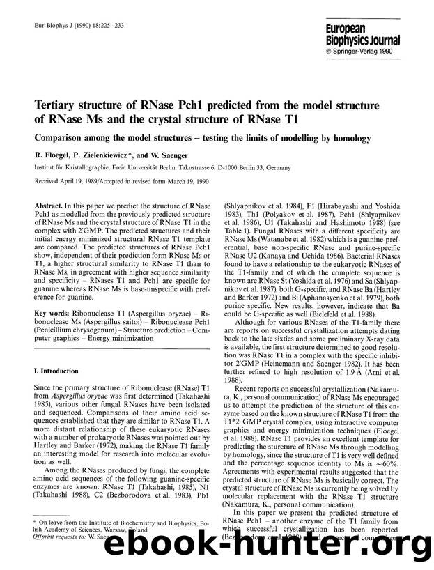 Tertiary structure of RNase Pch1 predicted from the model structure of RNase Ms and the crystal structure of RNase T1 by Unknown