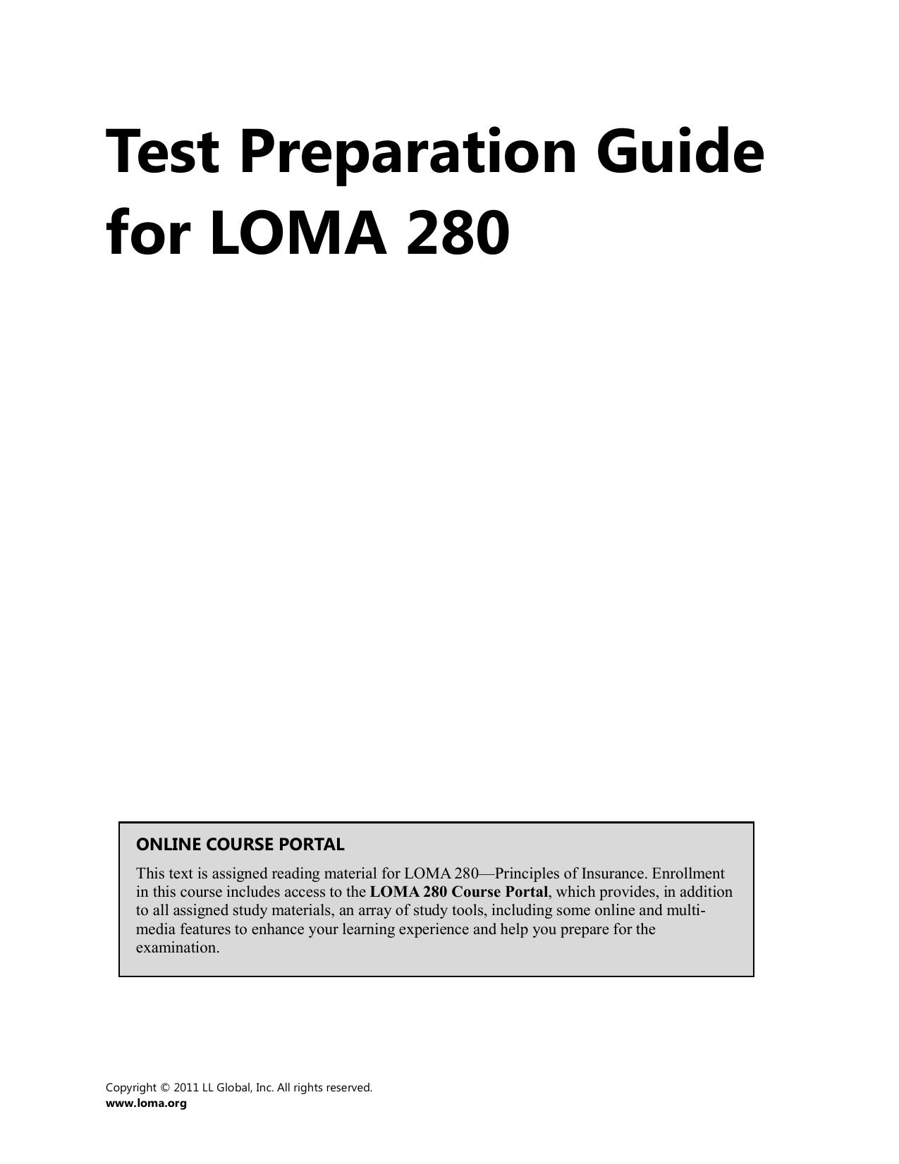 Test Preparation Guide for LOMA 280 by LOMA