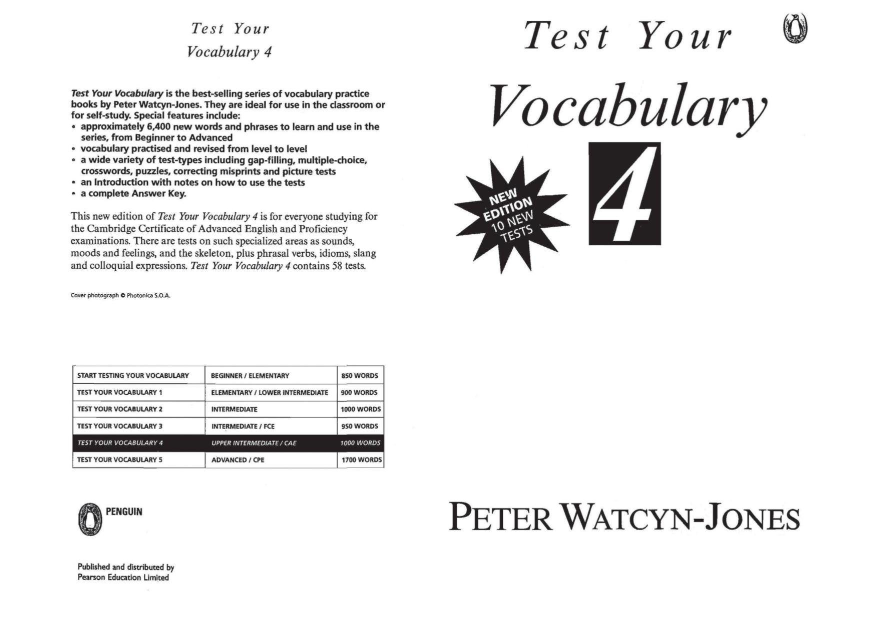 Test Your Vocabulary: Bk. 4 (Test your vocabulary series) by Peter Watcyn-Jones