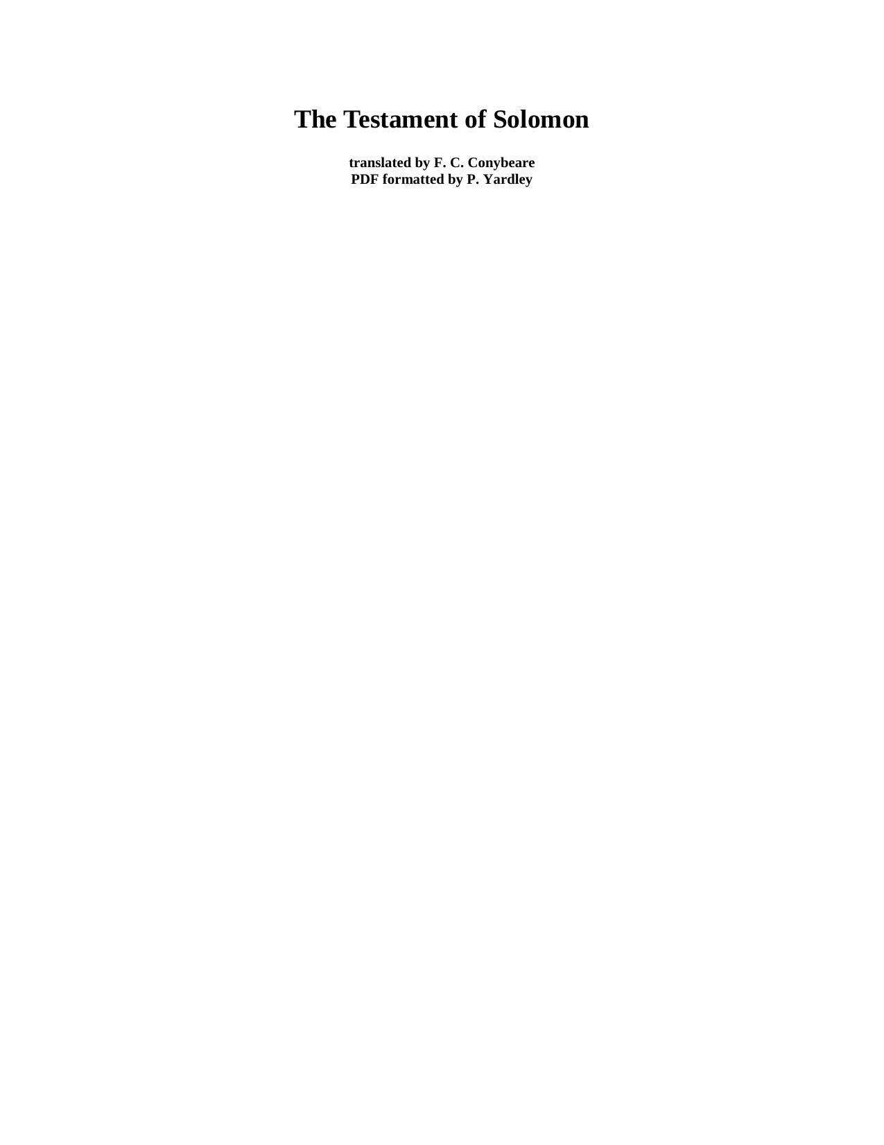 Testament of Solomon A First Century AD Grimoire by pdf by Unknown