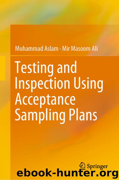 Testing and Inspection Using Acceptance Sampling Plans by Muhammad Aslam & Mir Masoom Ali