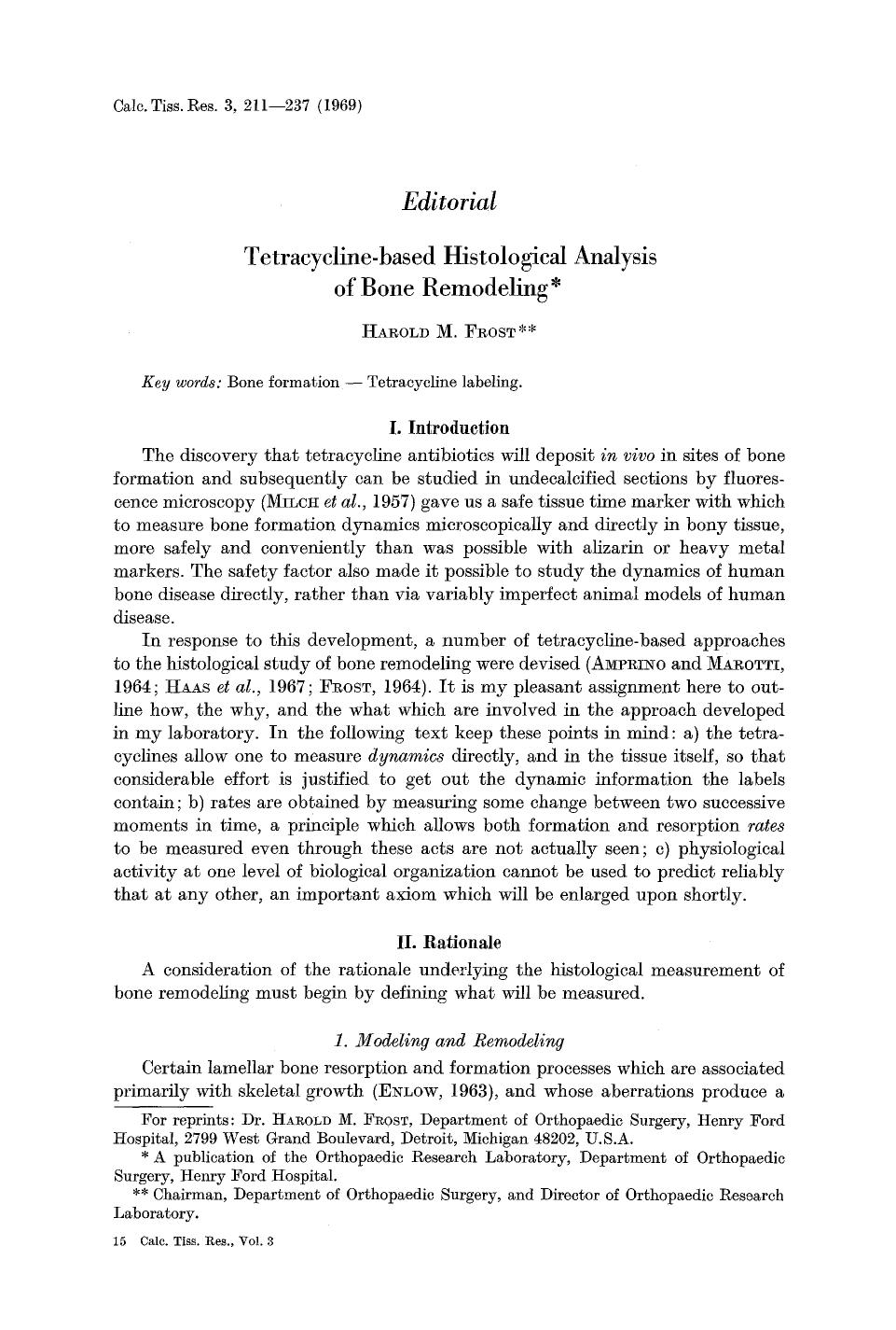 Tetracycline-based histological analysis of bone remodeling by Unknown