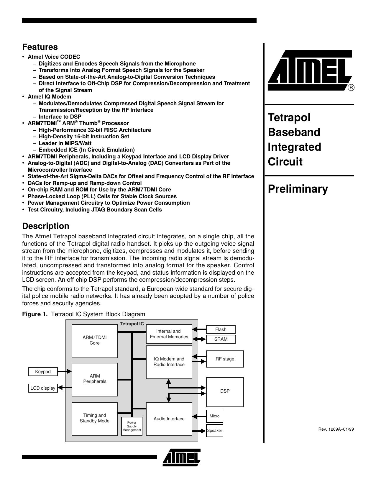 Tetrapol Baseband Integrated Circuit Preliminary by Unknown