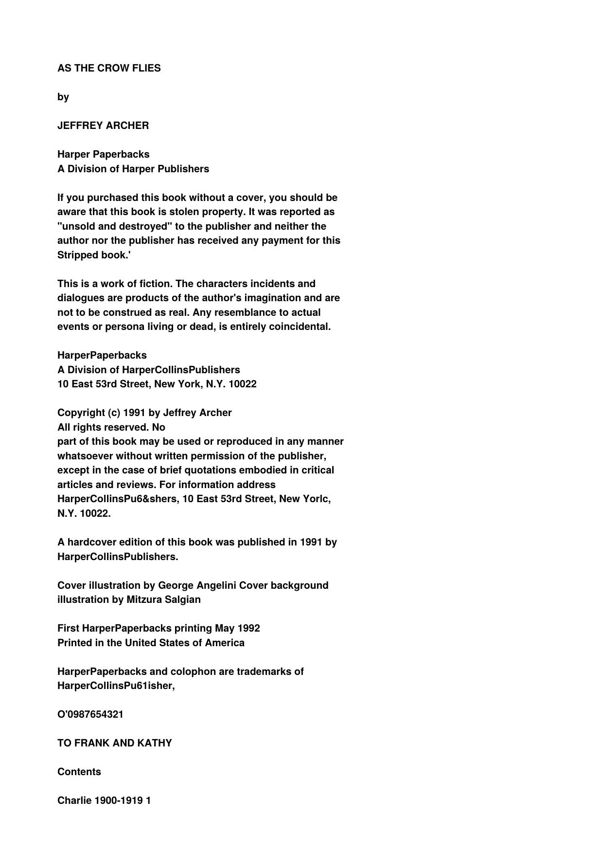 Text file converted with freeware AcroPad - www.dreamscape.it by As the Crow Flies