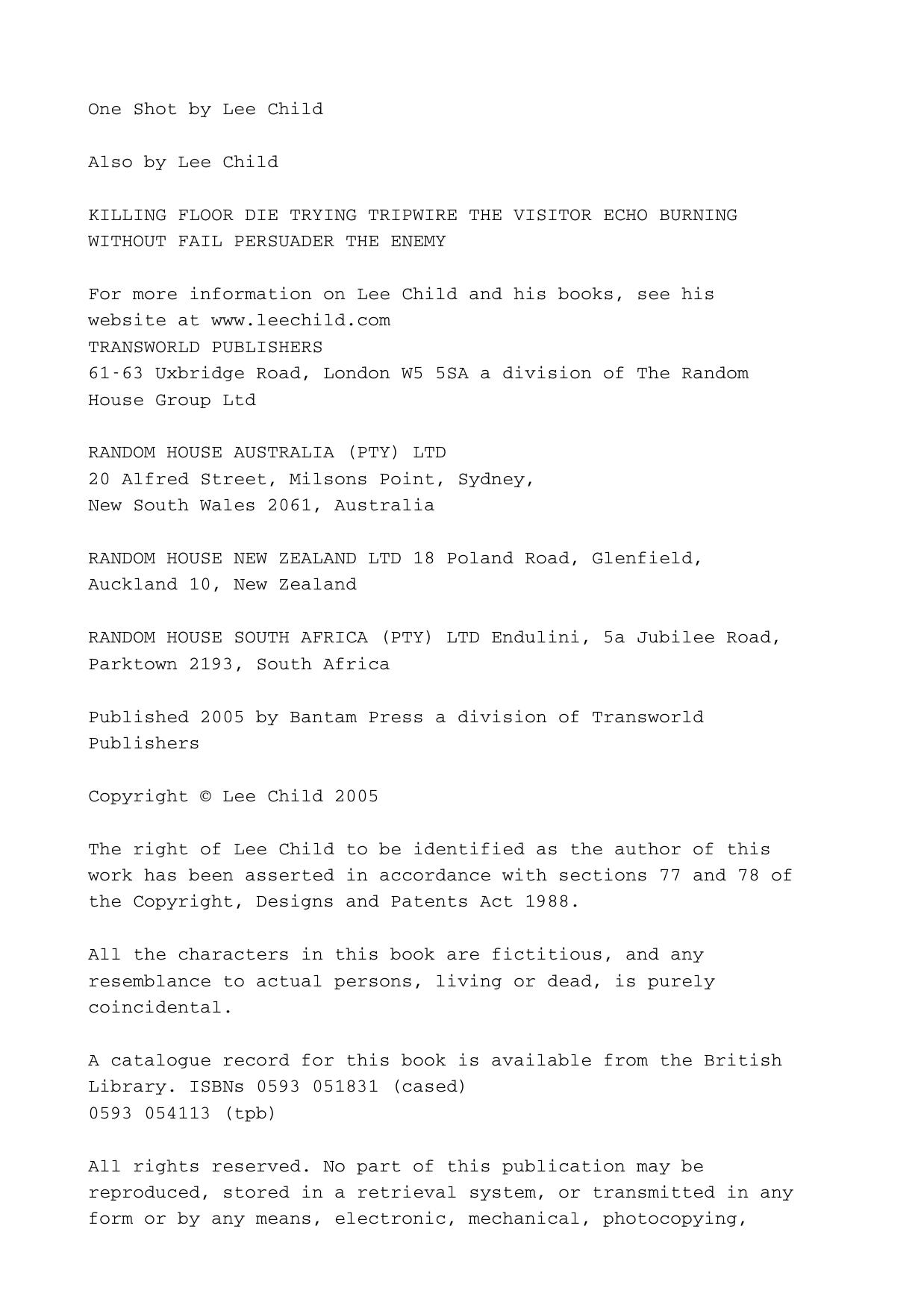 Text file converted with freeware AcroPad - www.dreamscape.it by Lee Child