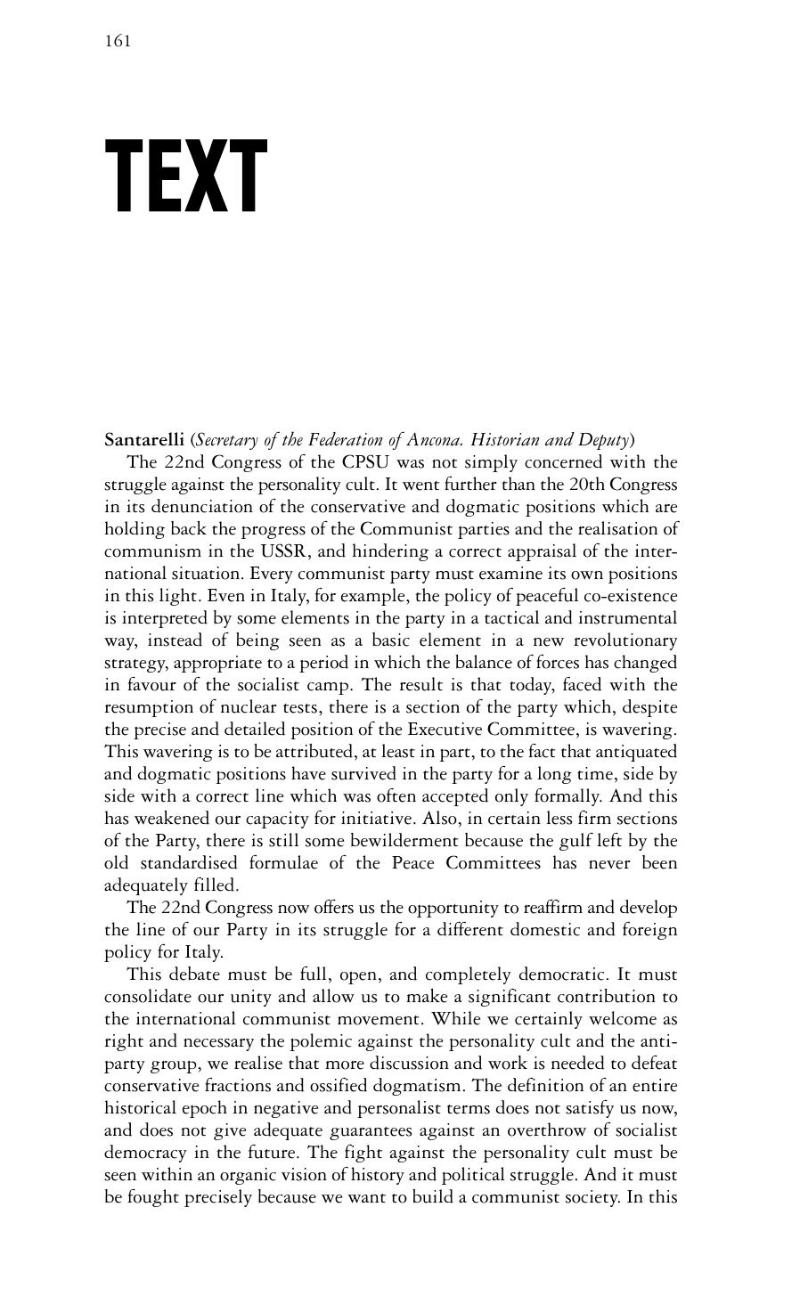 Text of the Debate of the Central Committee of the Italian Communist Party on the 22nd Congress of the CPSU by Italian Communist Party (PCI)