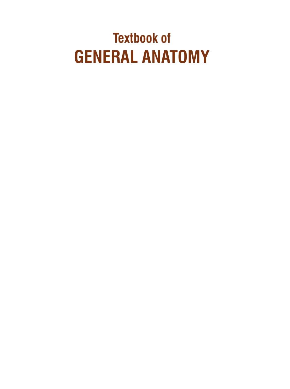Textbook of General Anatomy, 2 edition by Unknown