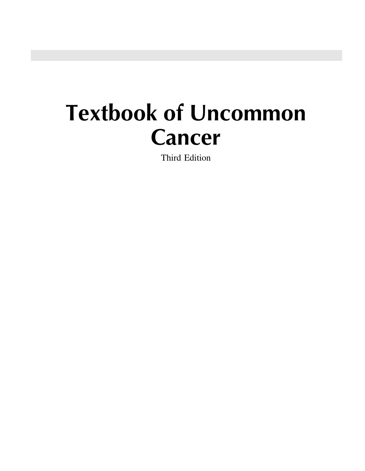 Textbook of Uncommon Cancer by Unknown