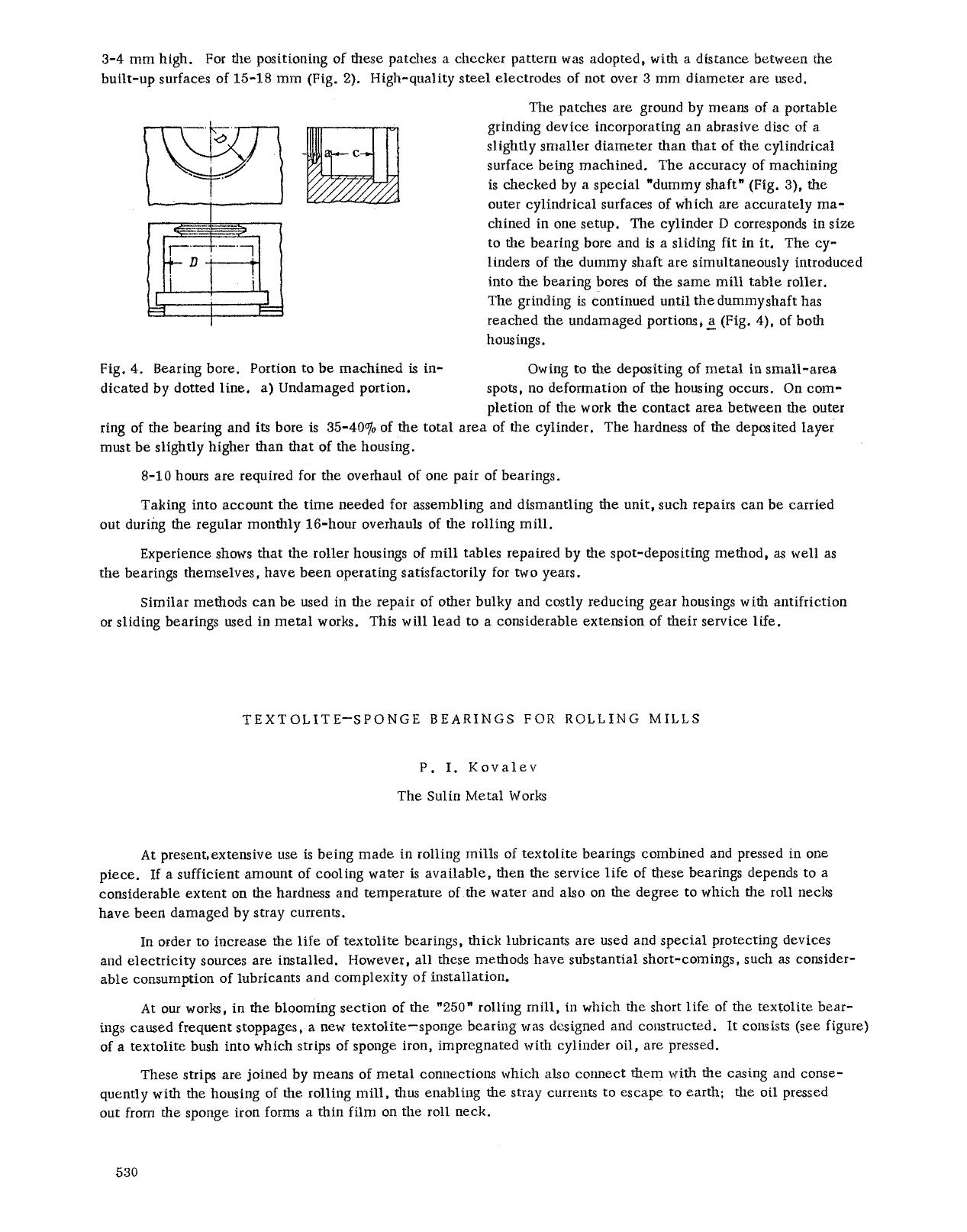 Textolite-sponge bearings for rolling mills by Unknown