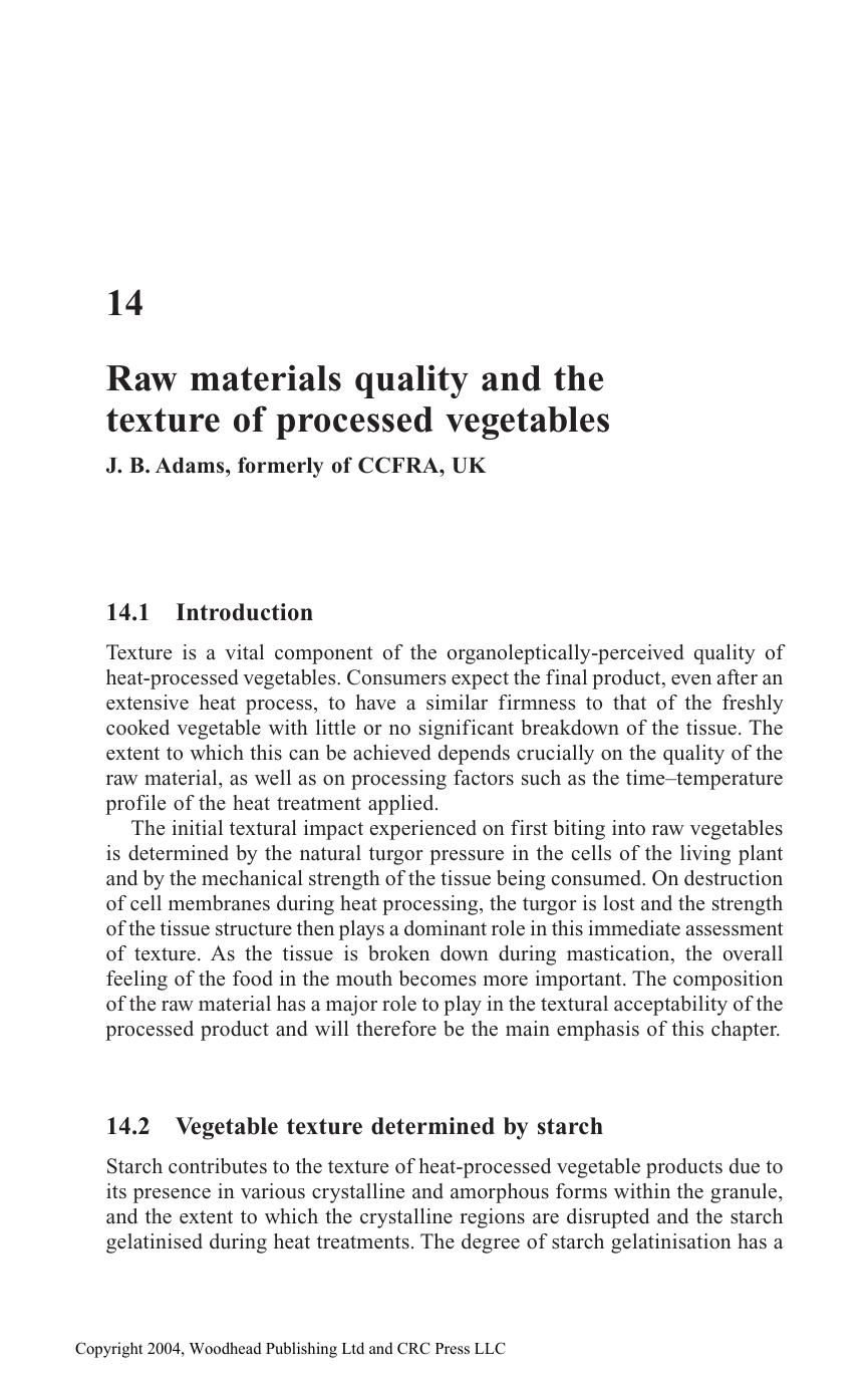Texture in food - Volume 2: Solid foods by J. B. Adams