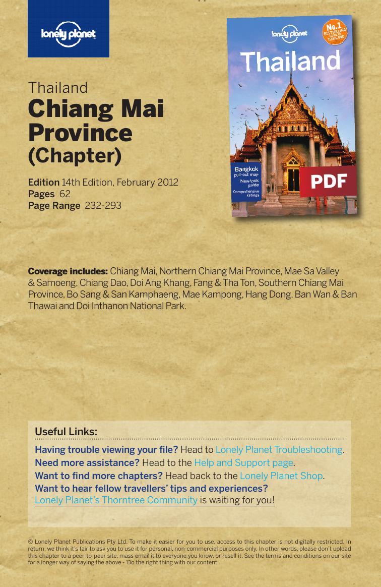 Thailand - Chiang Mai Province (Chapter) by Lonely Planet