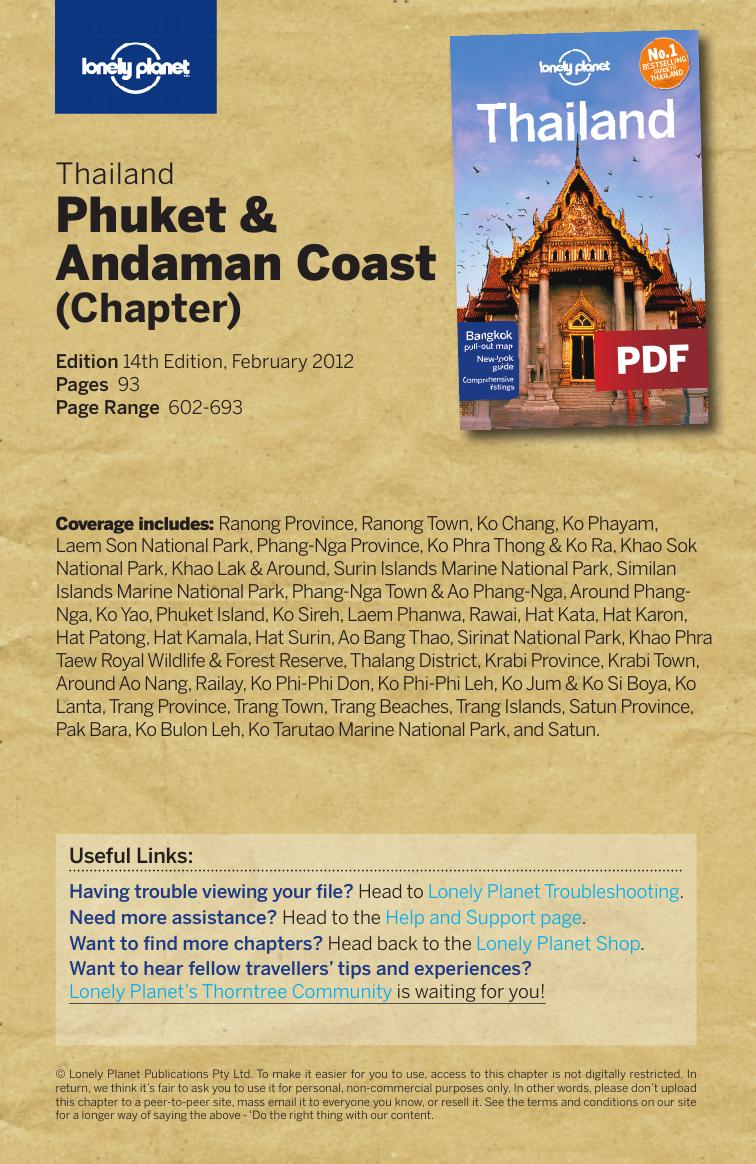 Thailand - Phuket & Andaman Coast (Chapter) by Lonely Planet