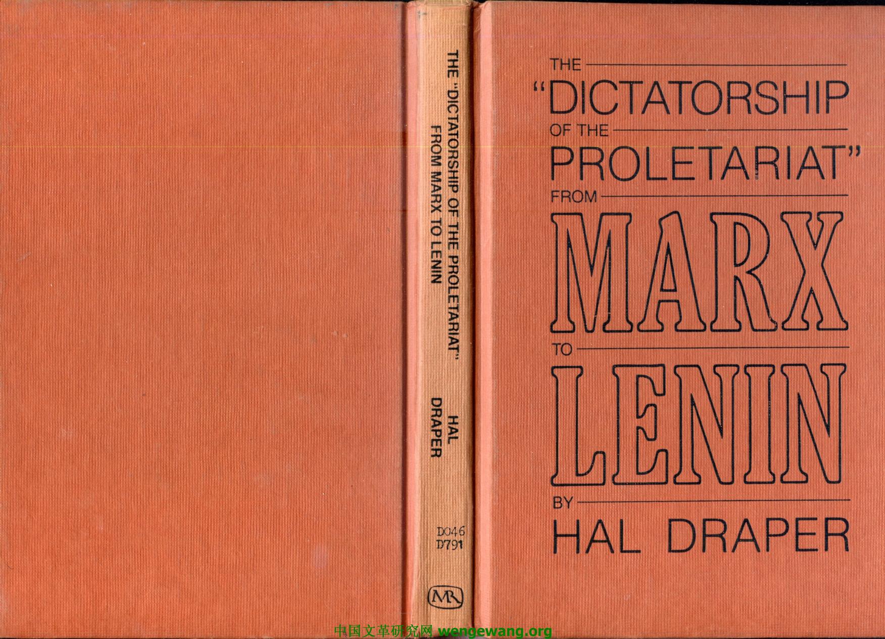 The 'Dictatorship of the Proletariat' From Marx to Lenin by Unknown