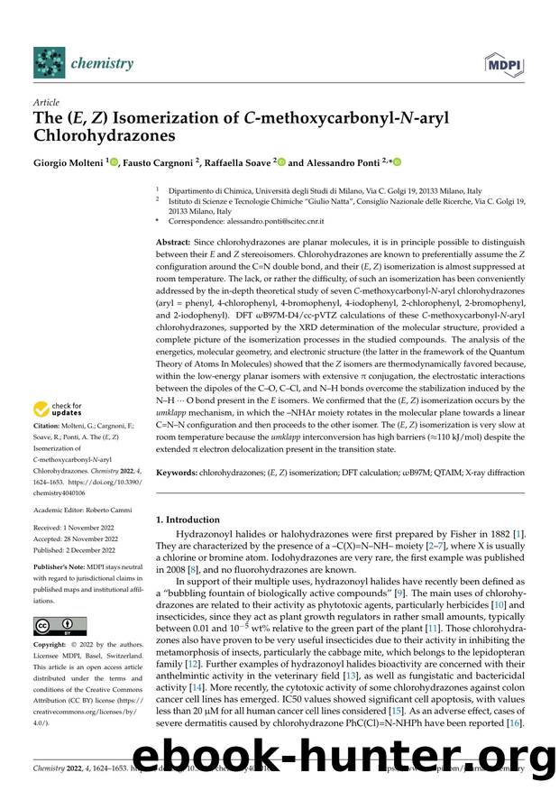 The (E, Z) Isomerization of C-methoxycarbonyl-N-aryl Chlorohydrazones by Giorgio Molteni Fausto Cargnoni Raffaella Soave & Alessandro Ponti