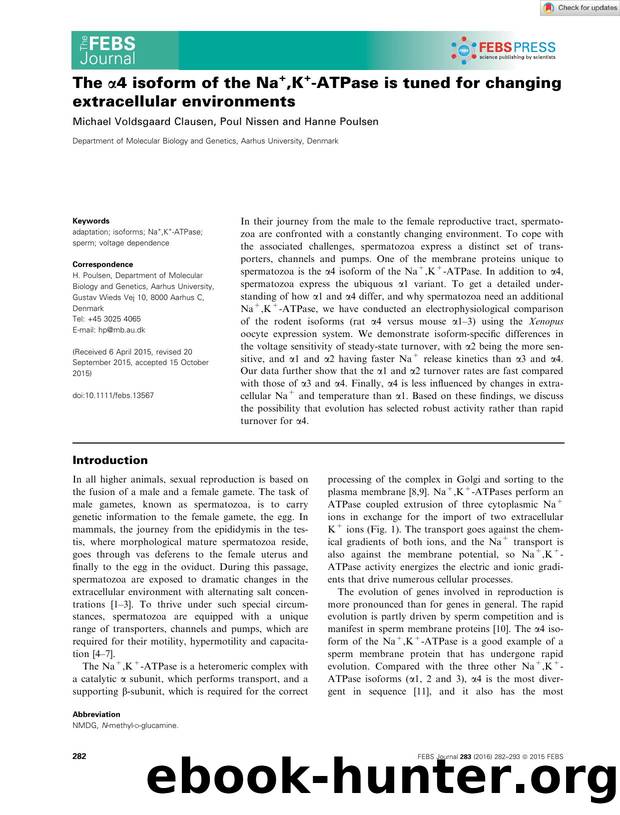 The Î±4 isoform of the Na+,K+âATPase is tuned for changing extracellular environments by Unknown