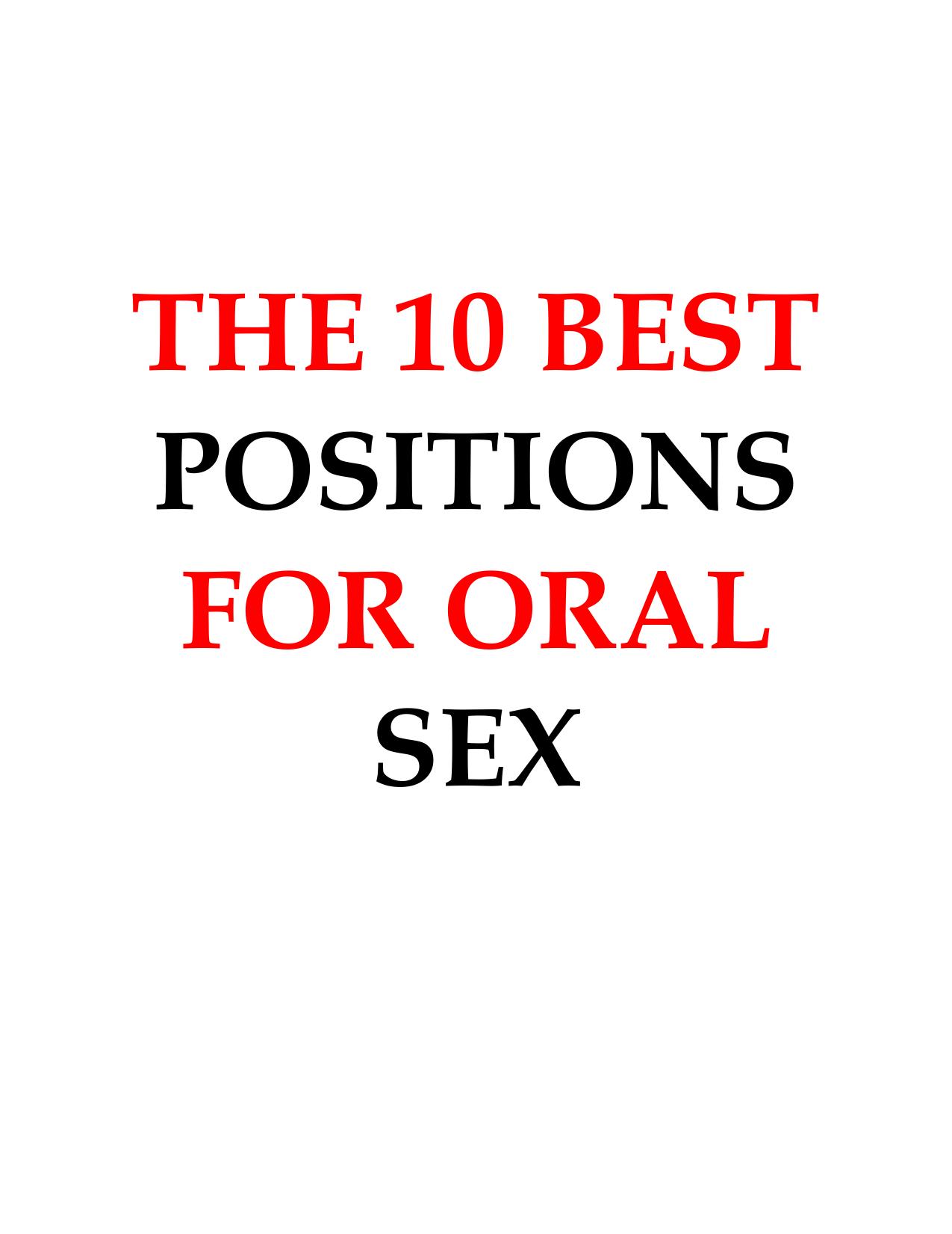 The 10 Best Positions For Oral Sex by Unknown