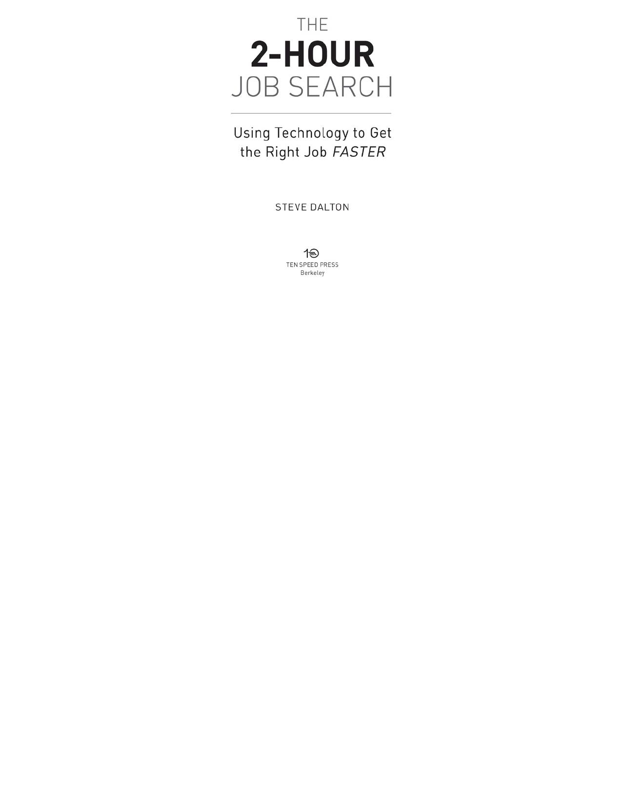 The 2-Hour Job Search by Steve Dalton