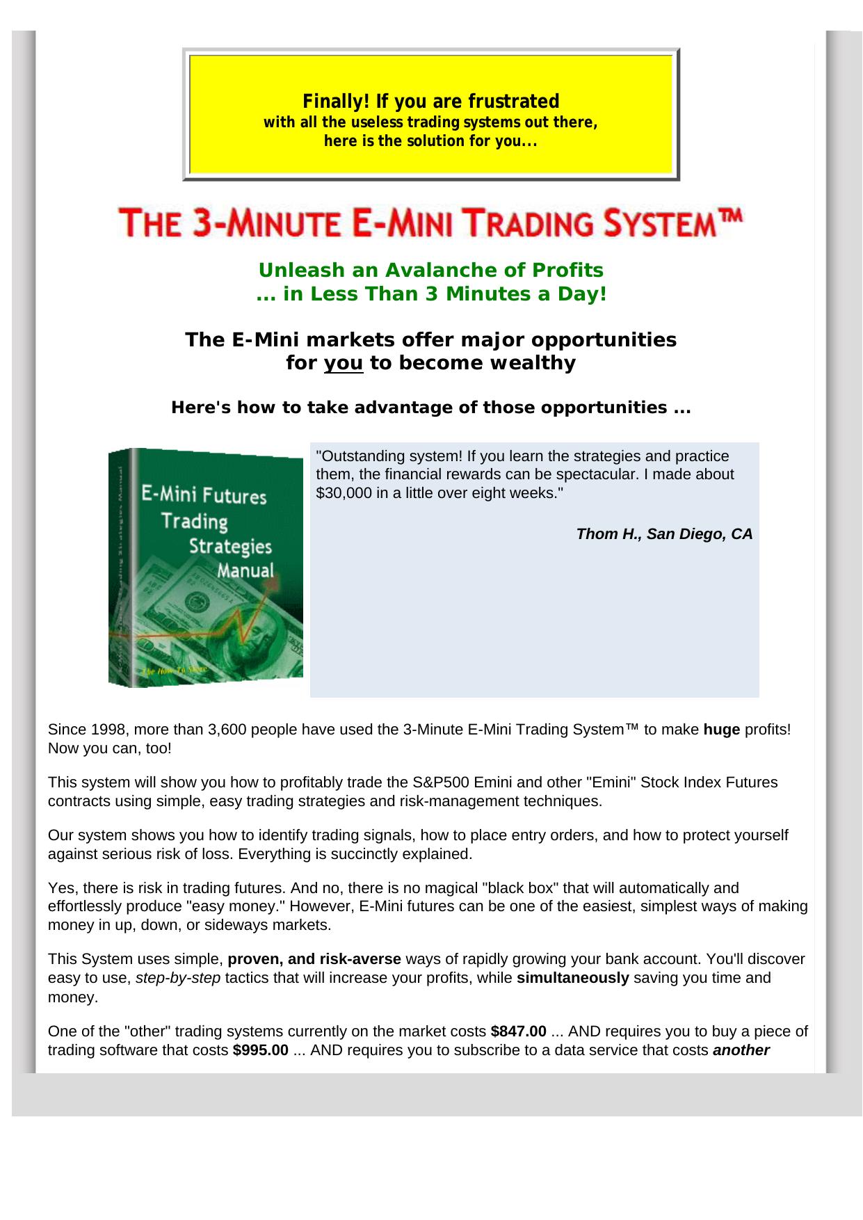 The 3-Minute E-Mini Trading System. by Best of Kuszter's Collection