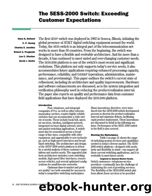 The 5ESS2000 Switch: Exceeding Customer Expectations by Unknown