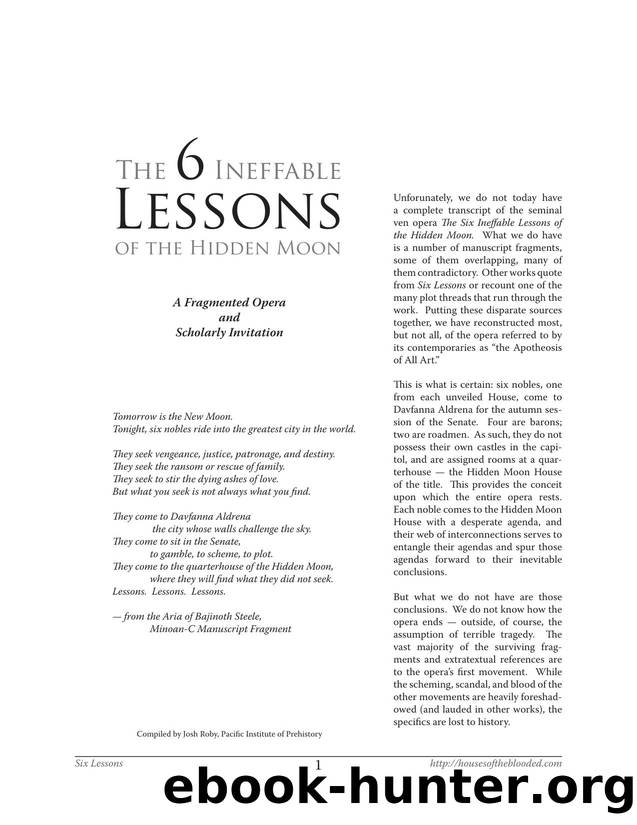 The 6 Ineffable Lessons of the Hidden Moon by John Wick