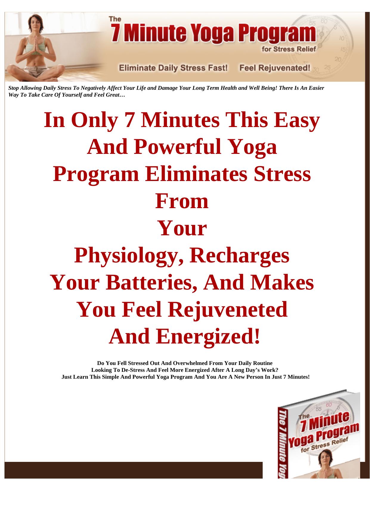 The 7 Minute Yoga Program For Stress Relief. by Best of Kuszter's Collection