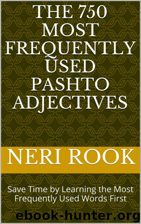 The 750 Most Frequently Used Pashto Adjectives: Save Time by Learning the Most Frequently Used Words First by Neri Rook