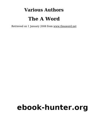 The A Word by unknow