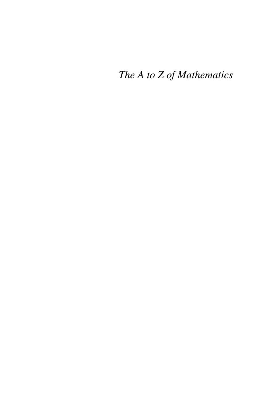 The A to Z of Mathematics-Sidebotham by Unknown