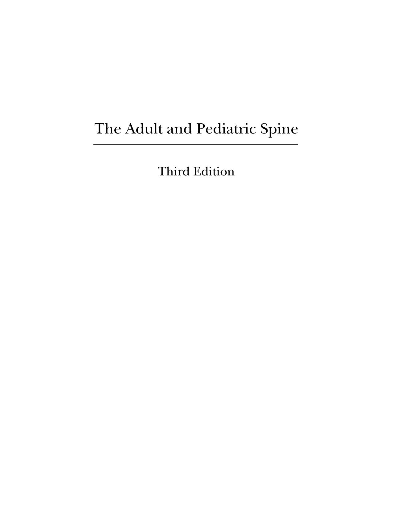 The Adult and Pediatric Spine: An Atlas of Differential Diagnosis / Vol. 1 by unknow