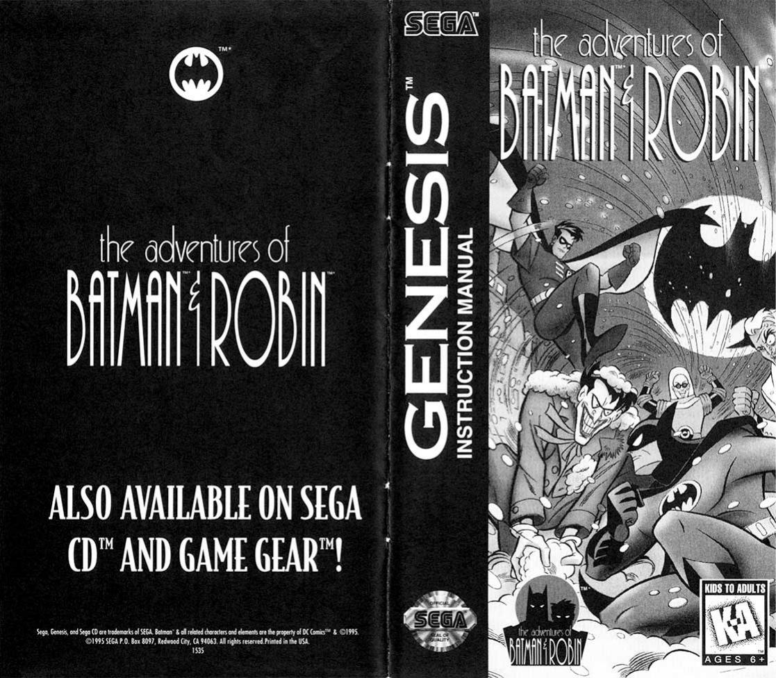 The Adventures of Batman & Robin Manual (Genesis) by superfly