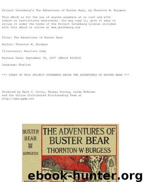 The Adventures of Buster Bear by Thornton W. Burgess