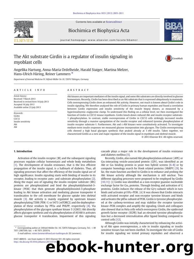 The Akt substrate Girdin is a regulator of insulin signaling in myoblast cells by unknow