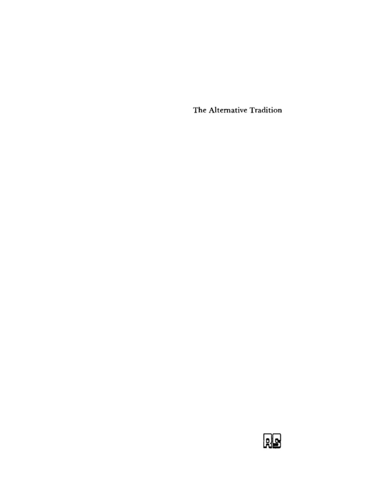The Alternative Tradition by James Thrower