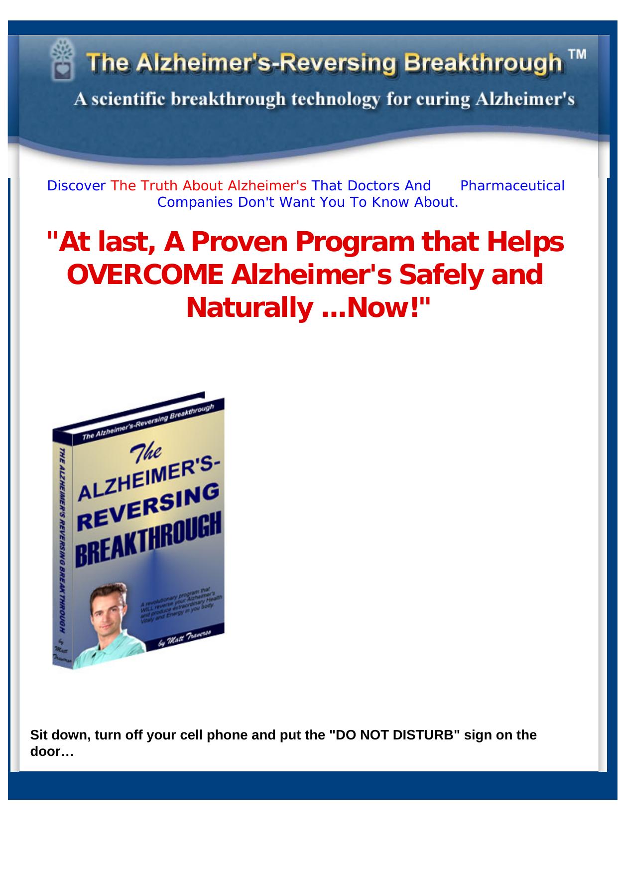 The Alzheimers-Reversing Breakthrough -New Site - Great Conversions- by Best of Kuszter's Collection