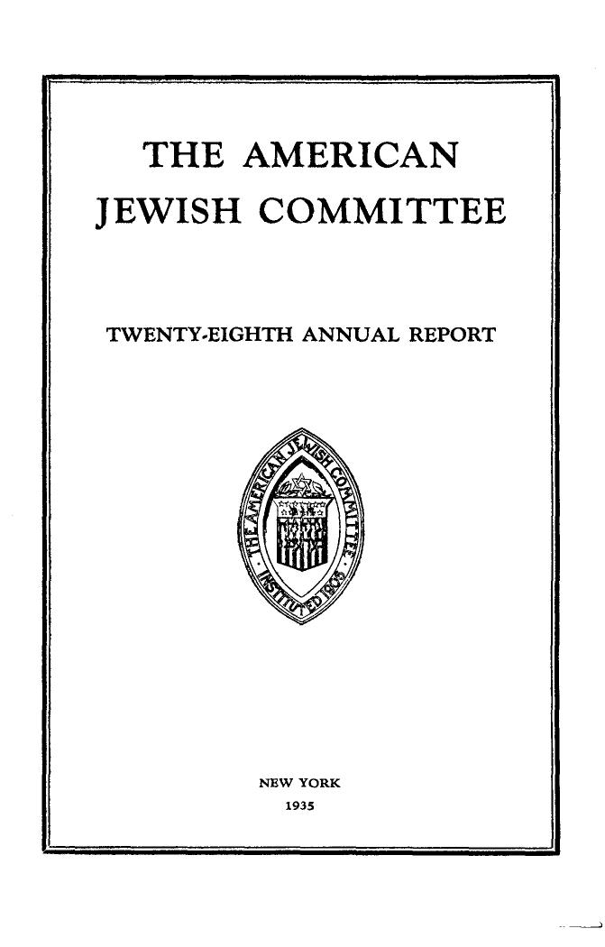 The American Jewish Committee-28th Report-1935-174pgs-REL by Unknown