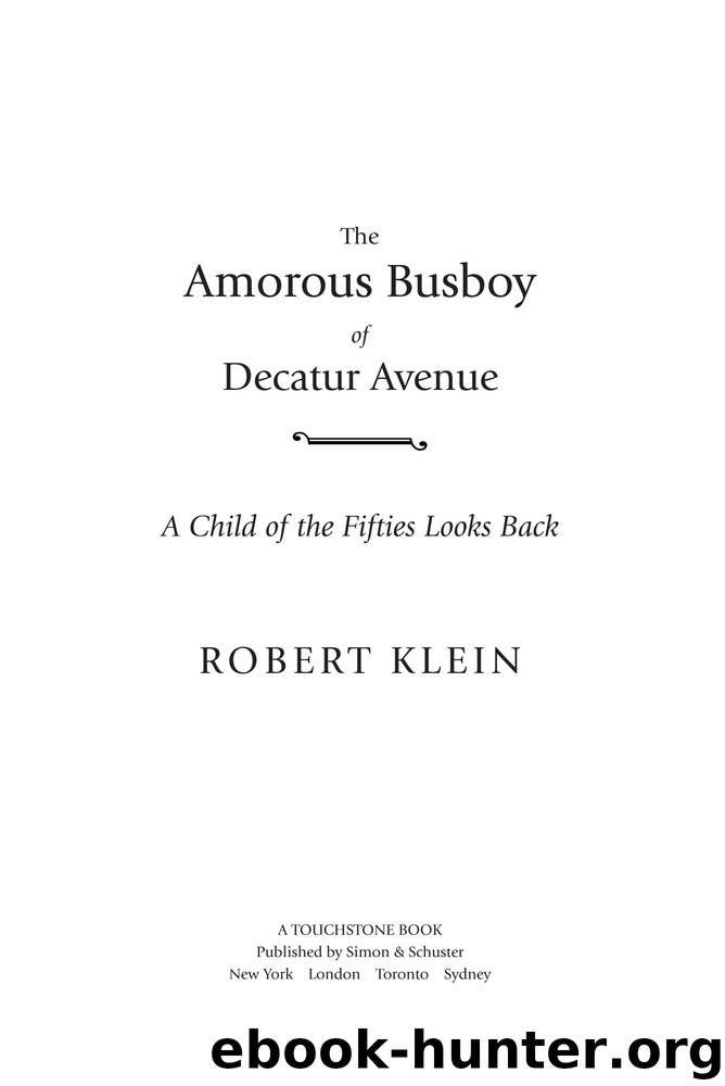 The Amorous Busboy of Decatur Avenue by Robert Klein